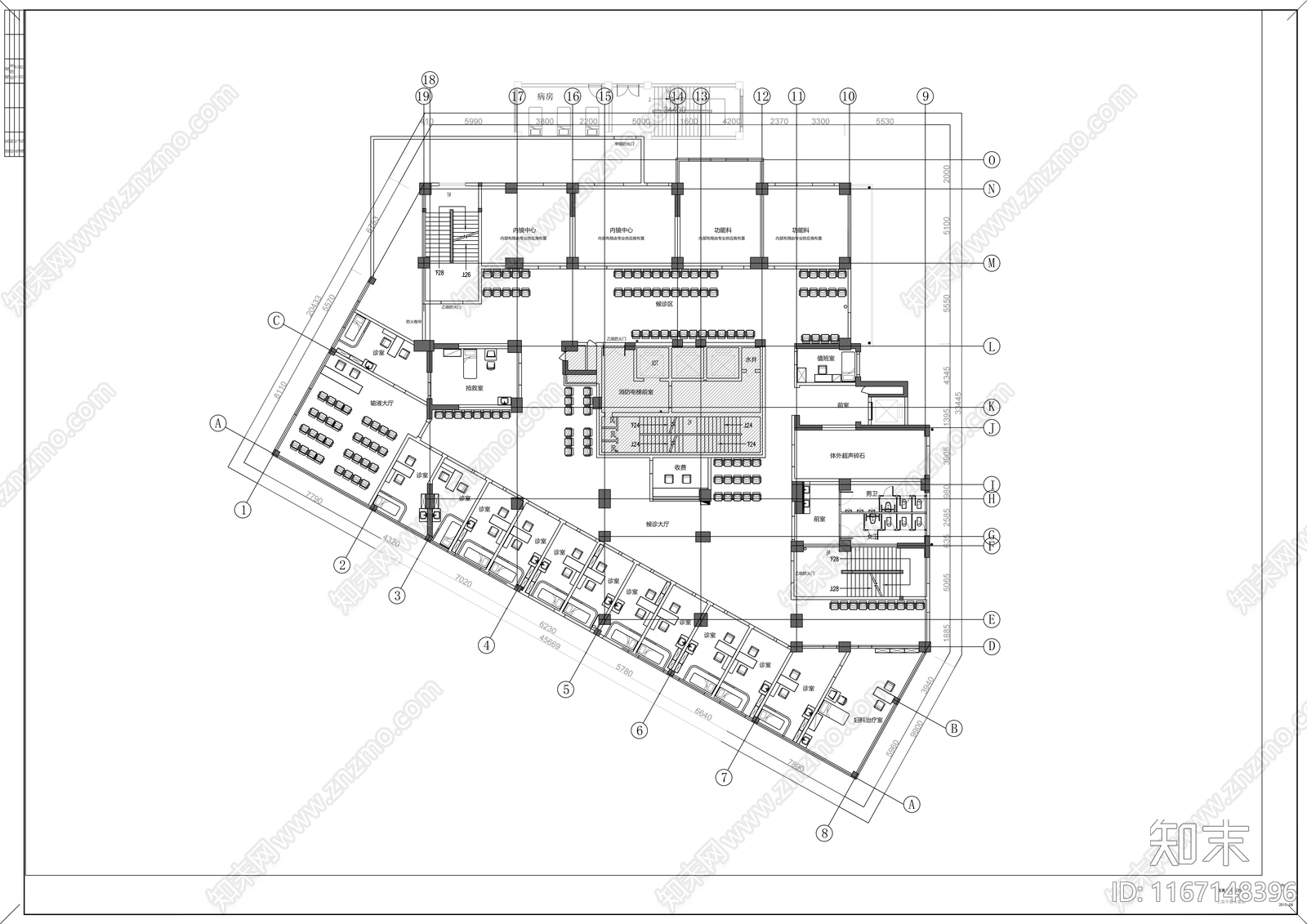 现代医院cad施工图下载【ID:1167148396】