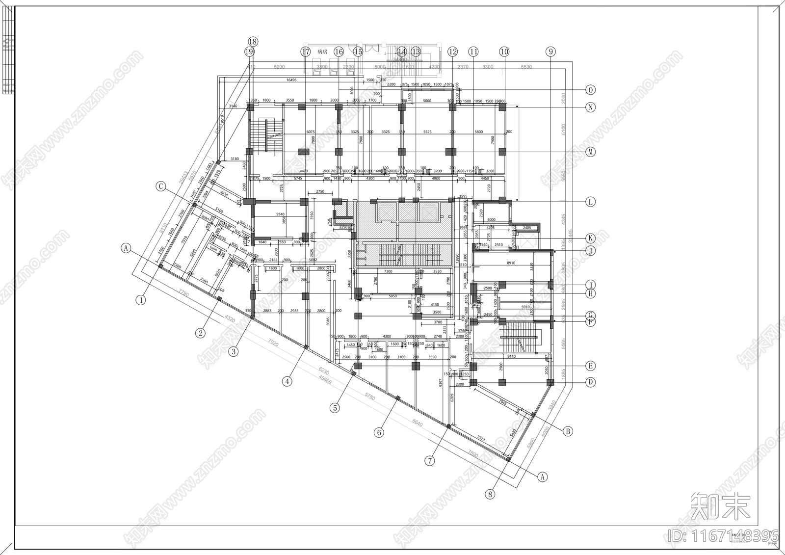 现代医院cad施工图下载【ID:1167148396】