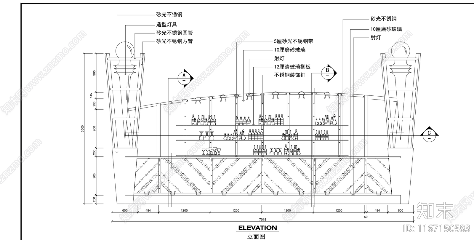 现代酒吧cad施工图下载【ID:1167150583】