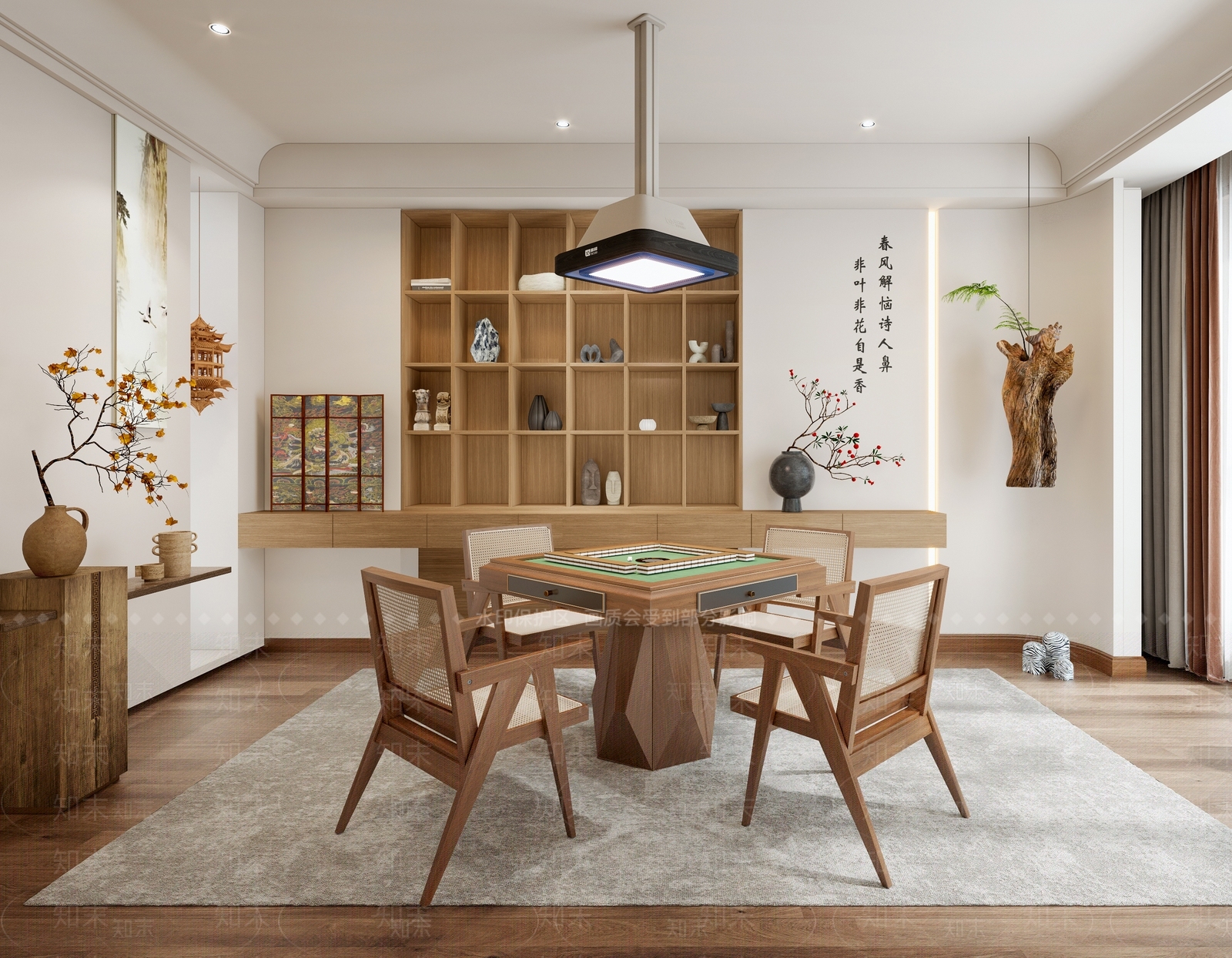 新中式棋牌室3D模型下载【ID:1167149181】