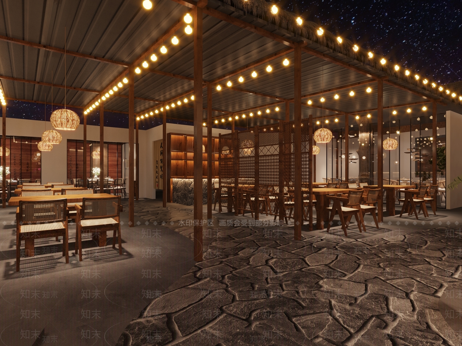 新中式现代中餐厅3D模型下载【ID:1167150016】