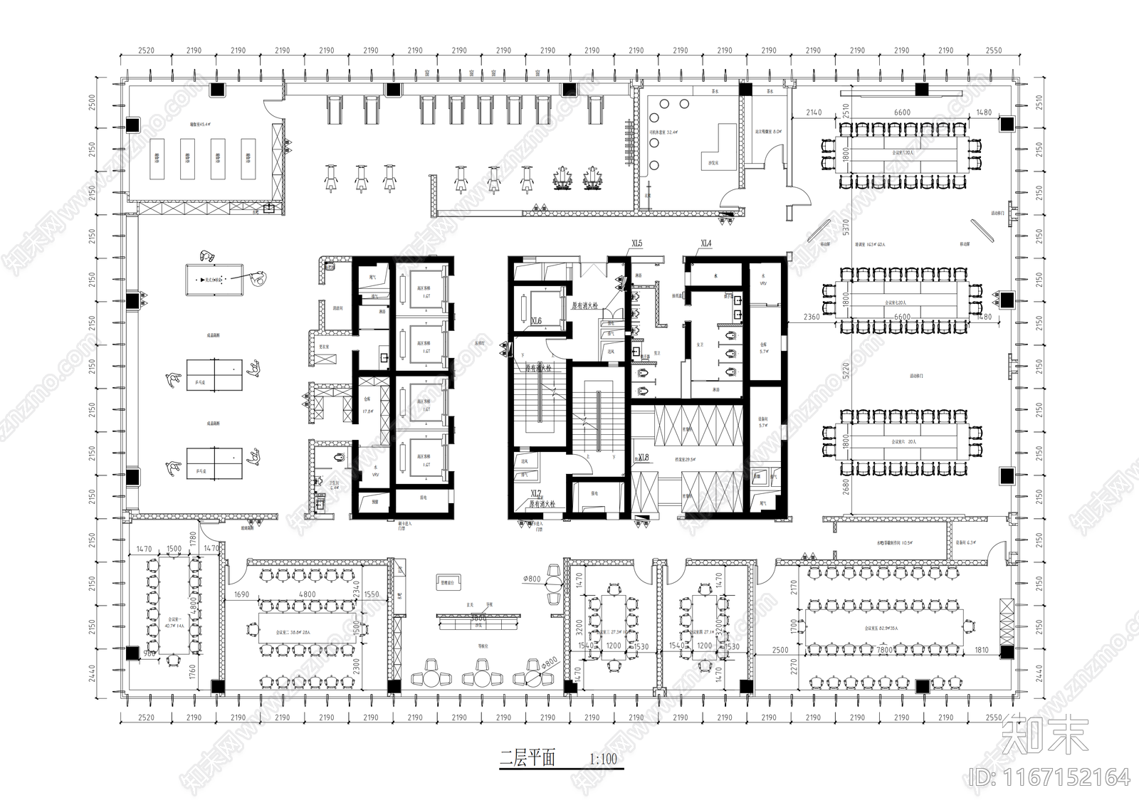 现代整体办公空间cad施工图下载【ID:1167152164】