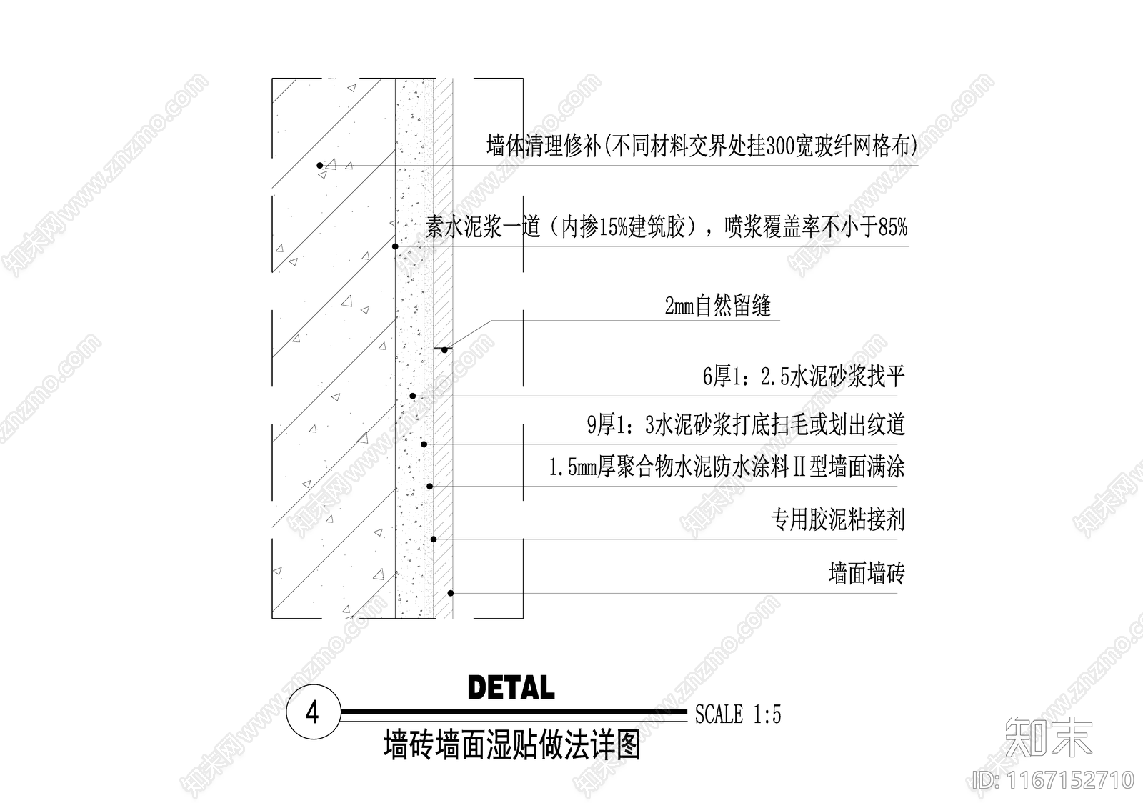 现代墙面节点cad施工图下载【ID:1167152710】