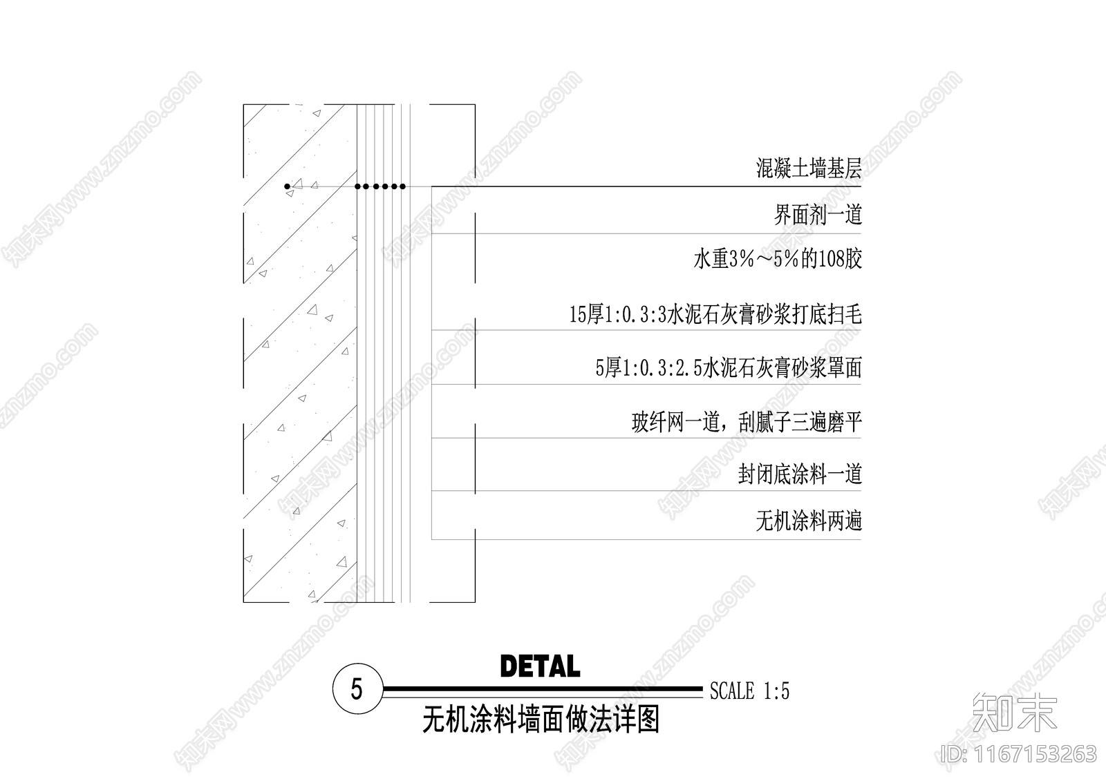 现代墙面节点cad施工图下载【ID:1167153263】