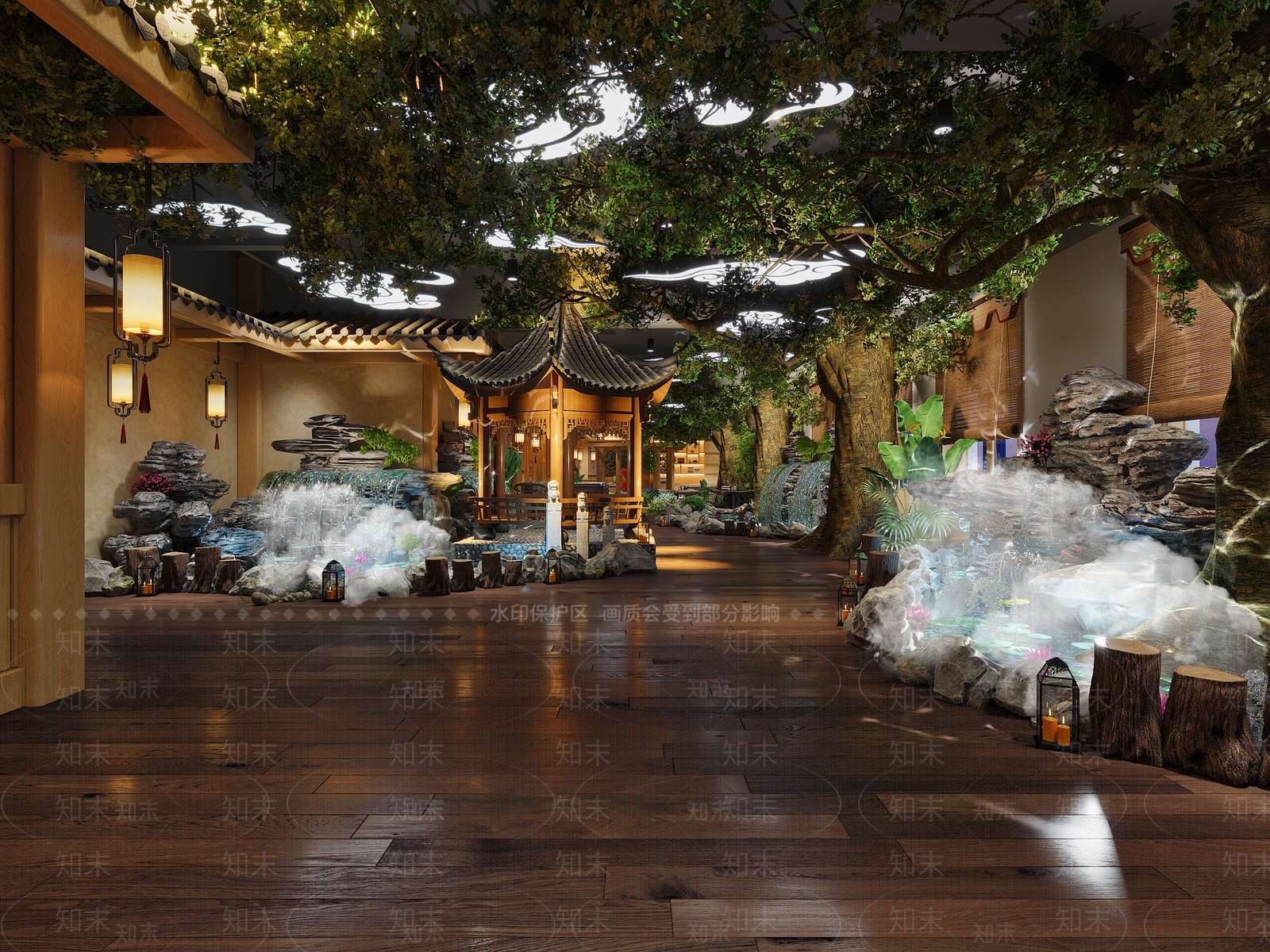 新中式中餐厅3D模型下载【ID:1167156380】