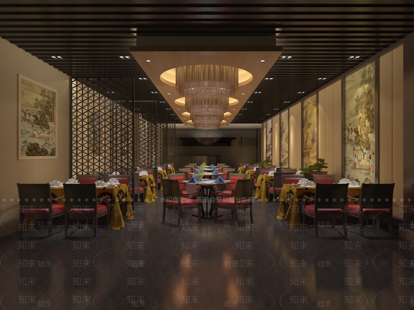 现代中餐厅3D模型下载【ID:1167154248】