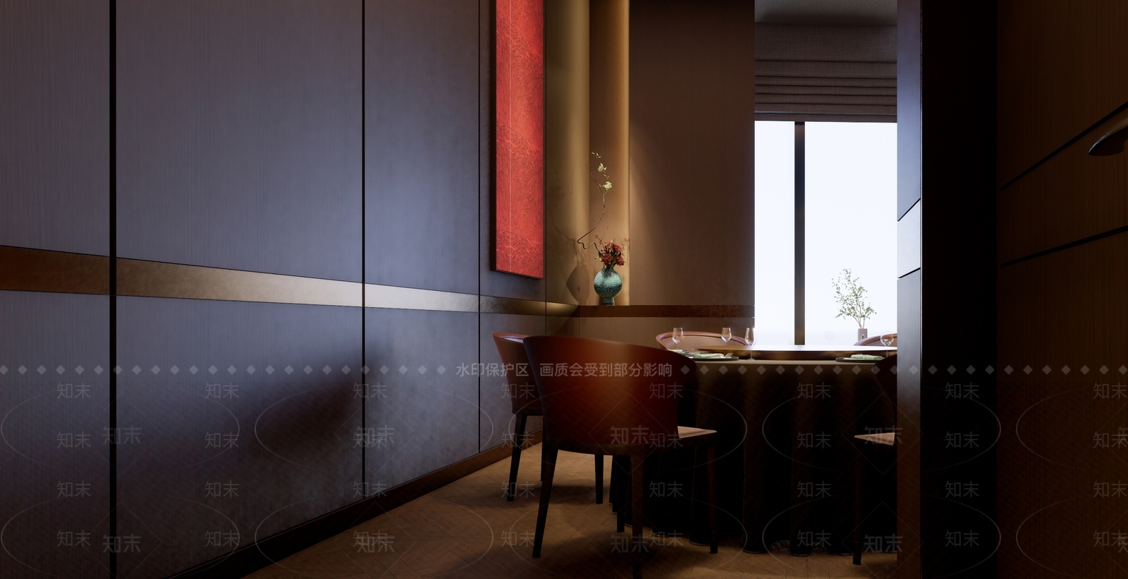 现代新中式包厢SU模型下载【ID:1167160114】
