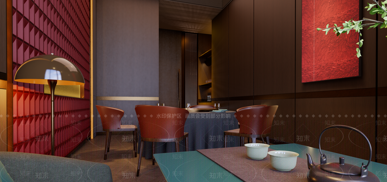 现代新中式包厢SU模型下载【ID:1167160114】