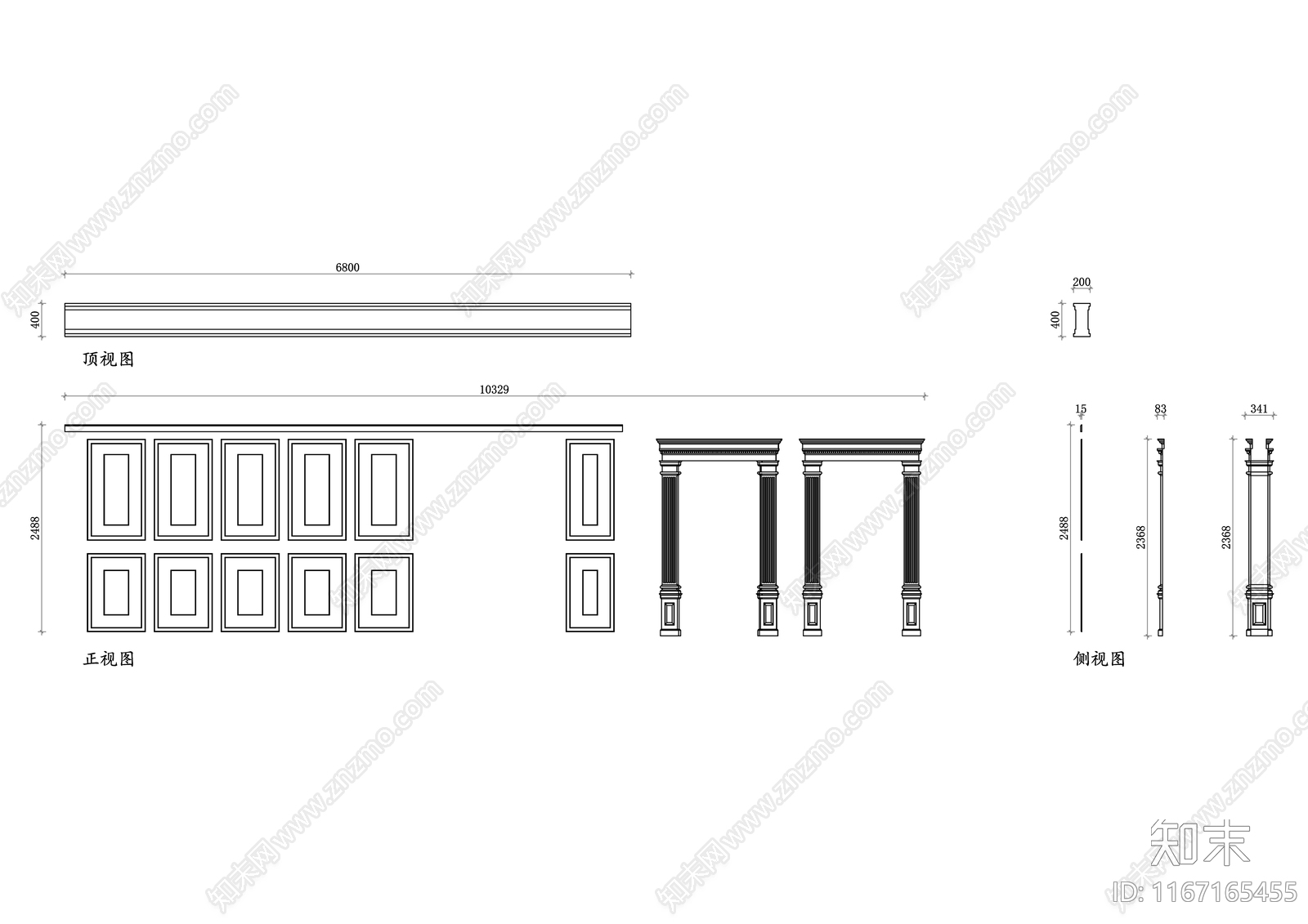欧式综合硬装构件图库施工图下载【ID:1167165455】