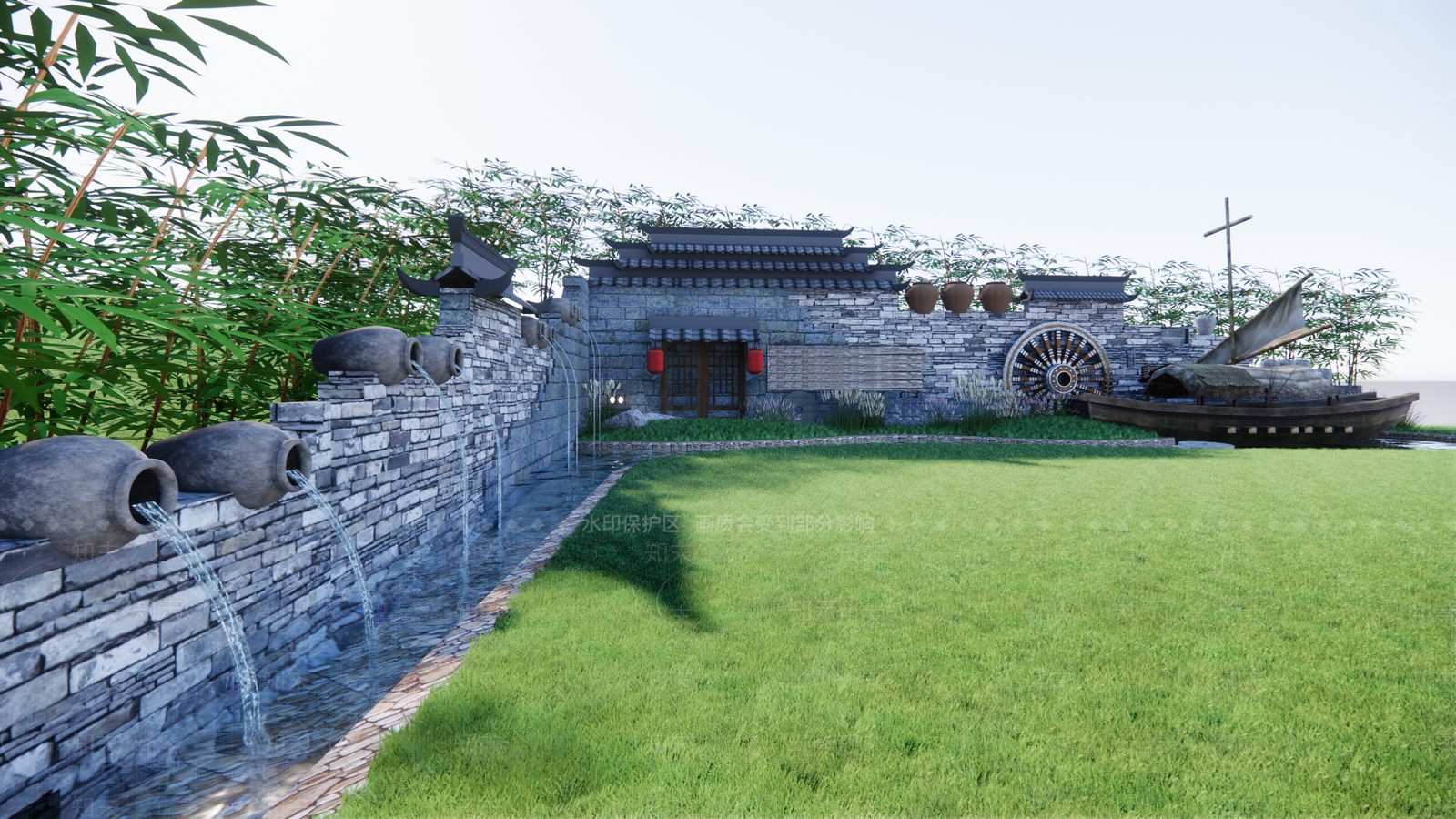 禅意中式乡村庭院SU模型下载【ID:1167176005】