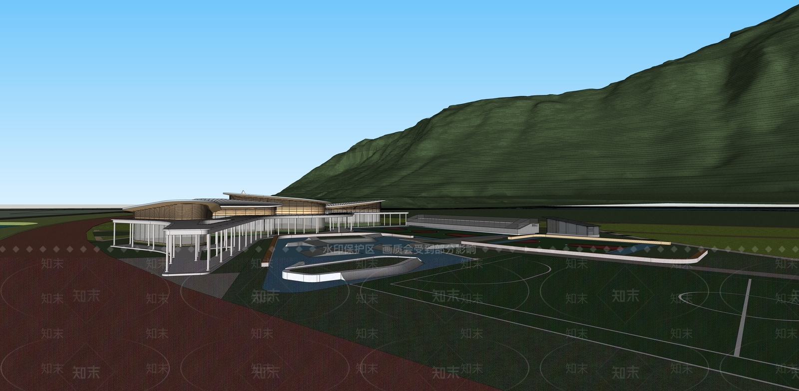 现代体育建筑SU模型下载【ID:1167177947】