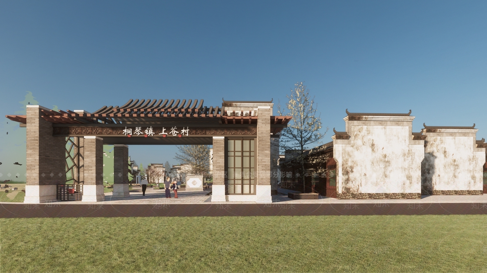 新中式中式商场建筑SU模型下载【ID:1167177938】