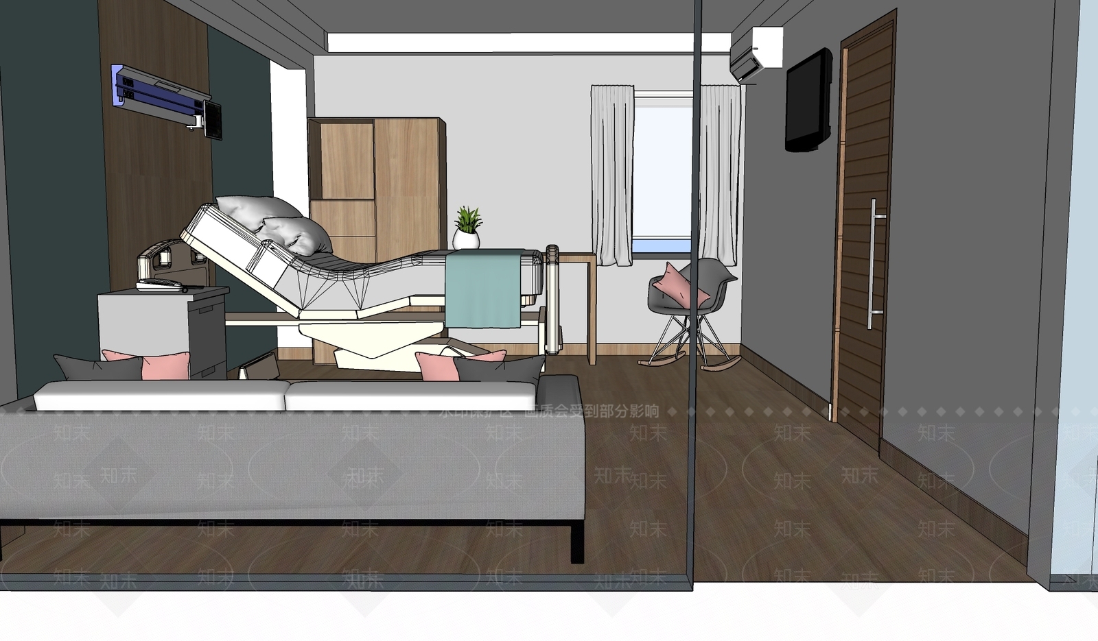 现代医院SU模型下载【ID:1167177806】
