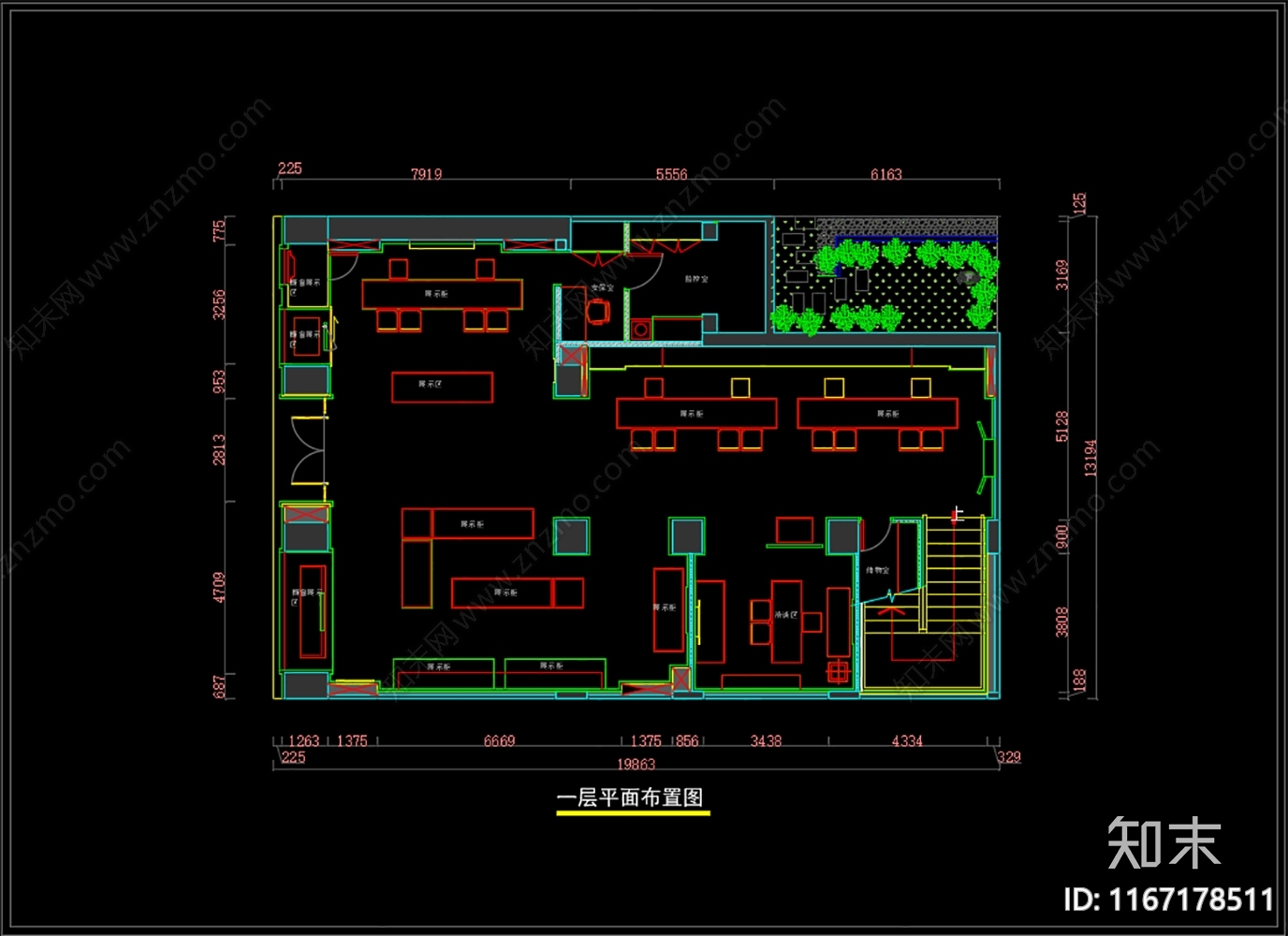 现代珠宝店cad施工图下载【ID:1167178511】