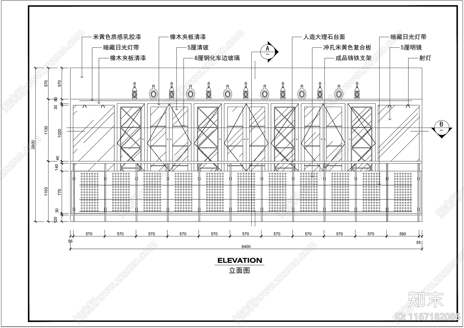 现代酒吧cad施工图下载【ID:1167182086】