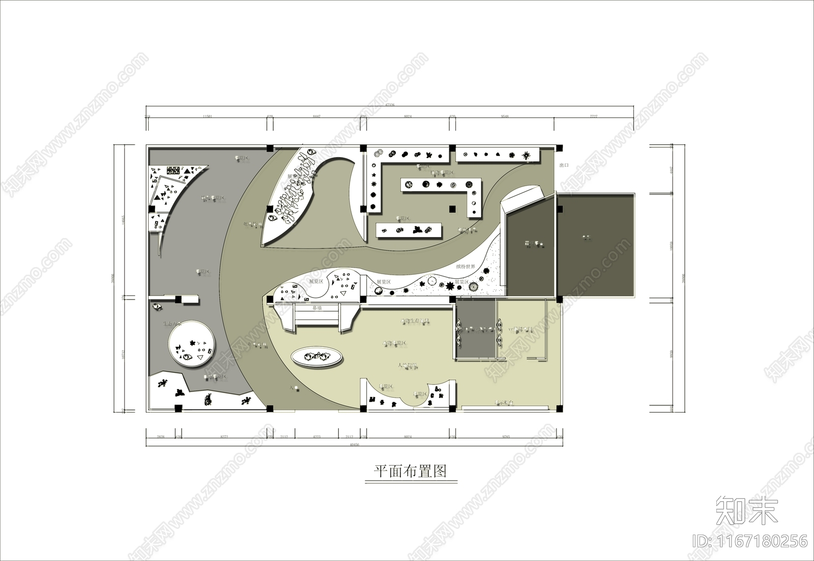 现代展厅cad施工图下载【ID:1167180256】