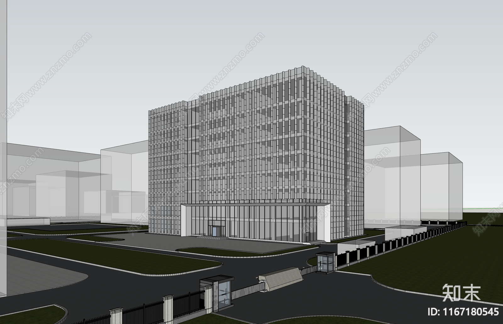 现代办公楼SU模型下载【ID:1167180545】