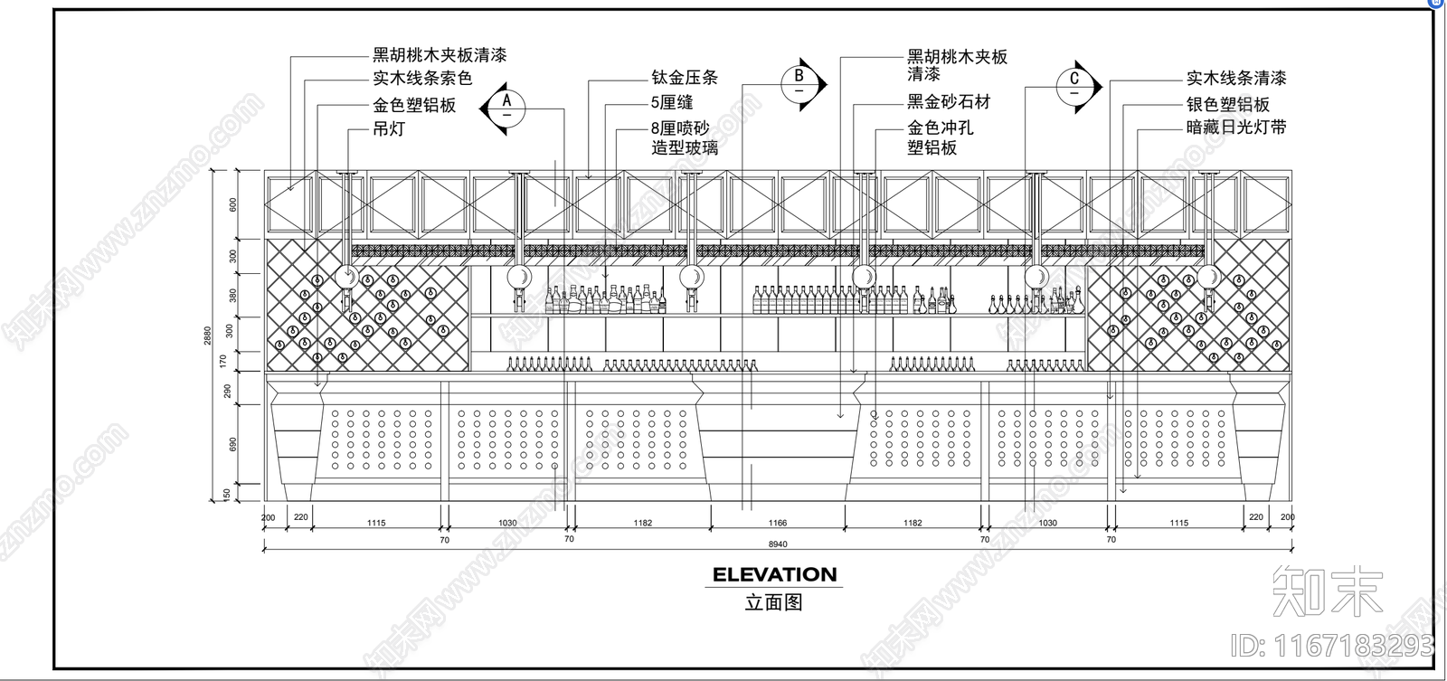 欧式酒吧cad施工图下载【ID:1167183293】