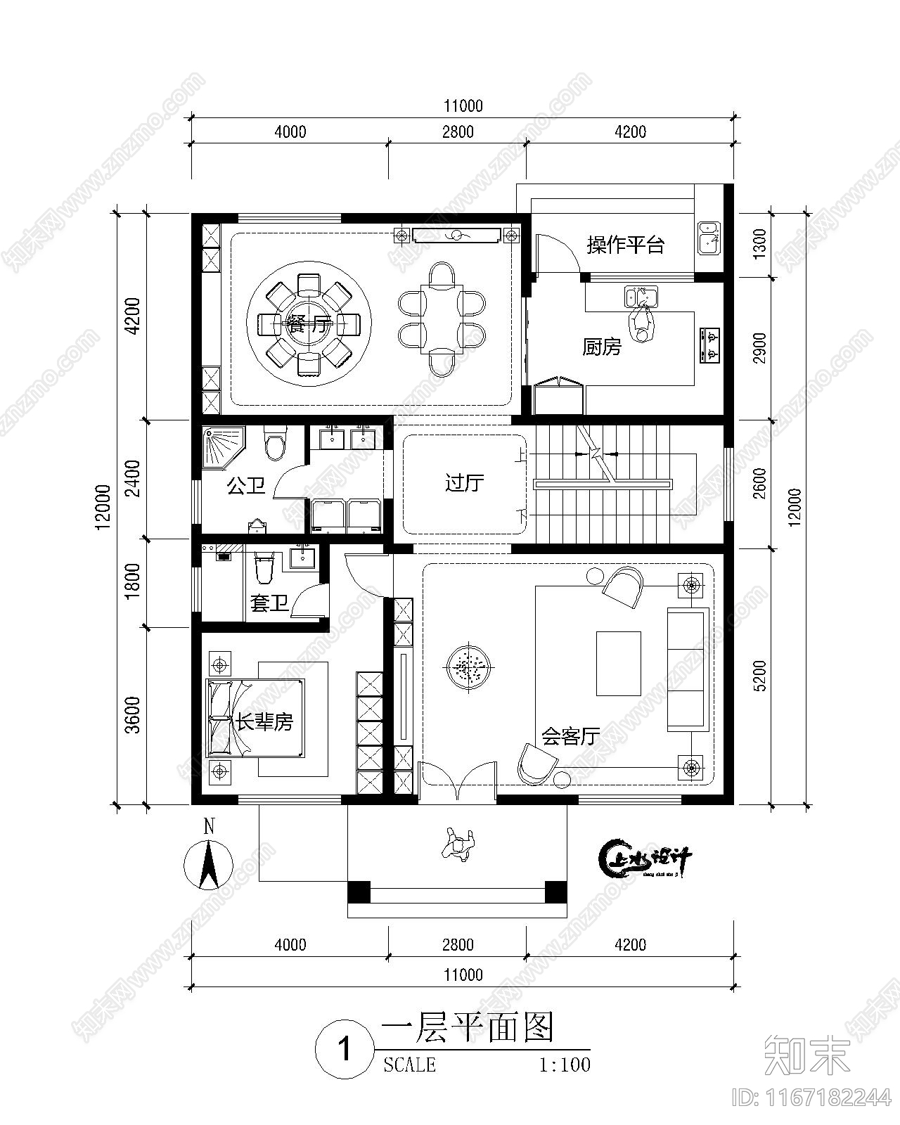 新中式中式别墅建筑cad施工图下载【ID:1167182244】