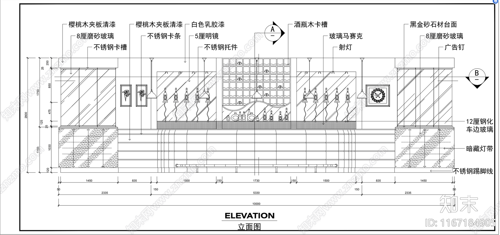 现代酒吧cad施工图下载【ID:1167184905】