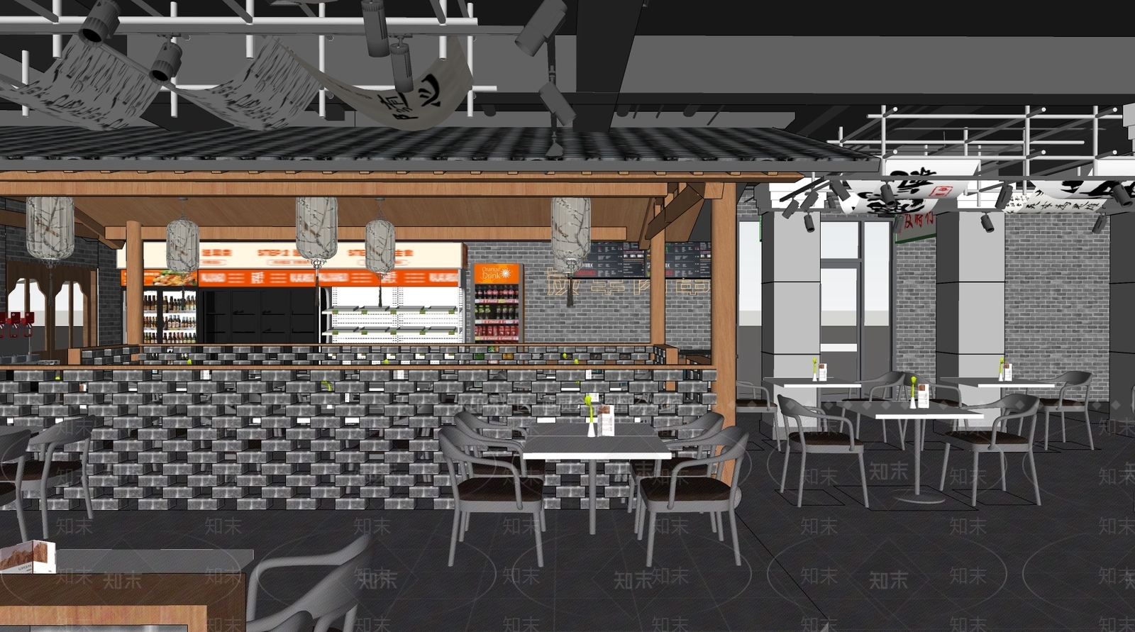 现代工业烧烤烤肉店SU模型下载【ID:1167188898】