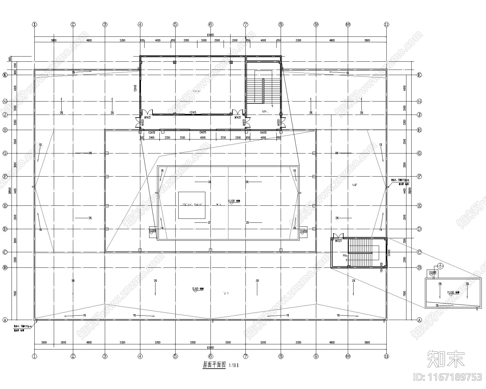 现代办公楼建筑施工图下载【ID:1167189753】