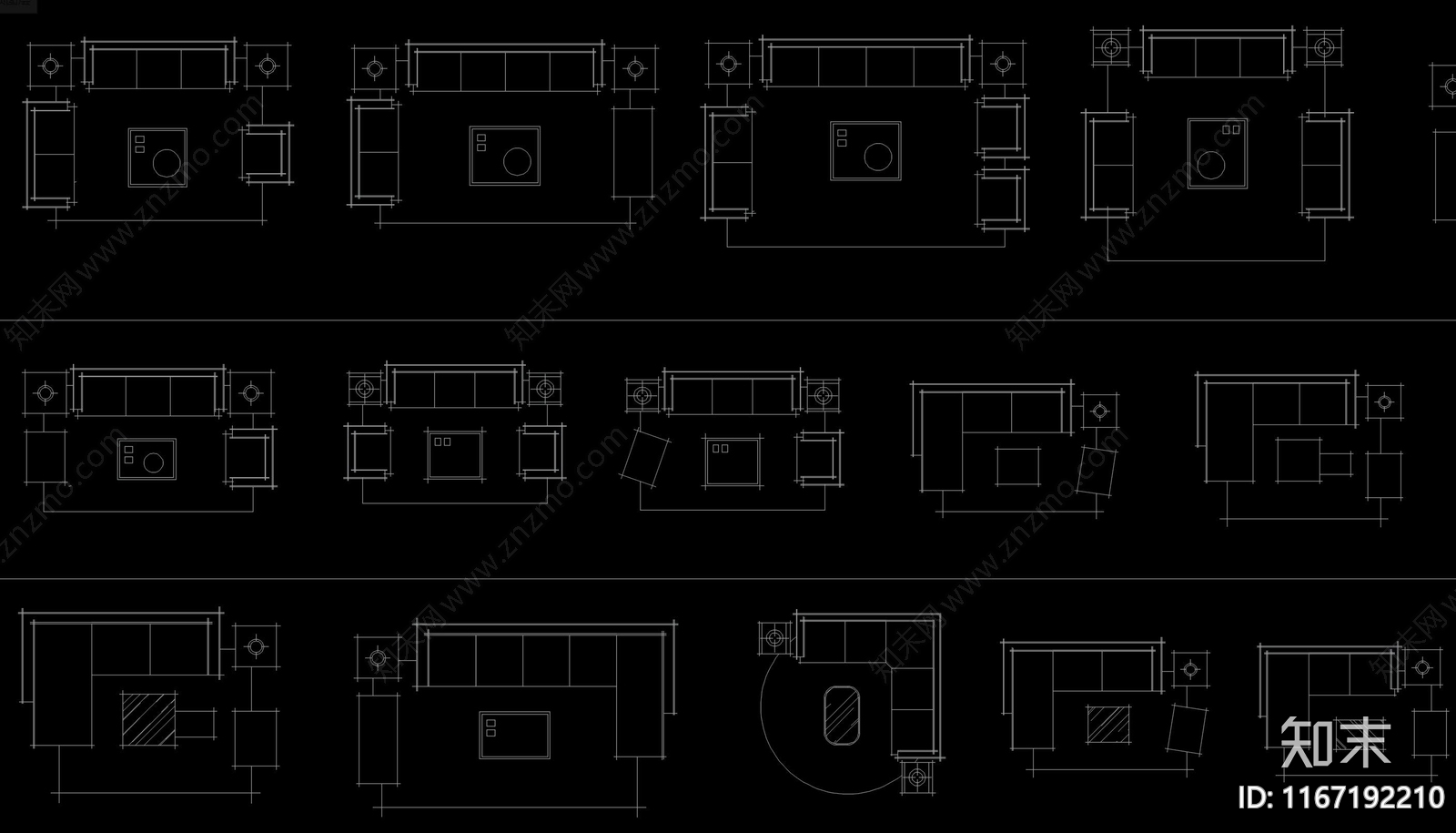 现代综合家具图库施工图下载【ID:1167192210】