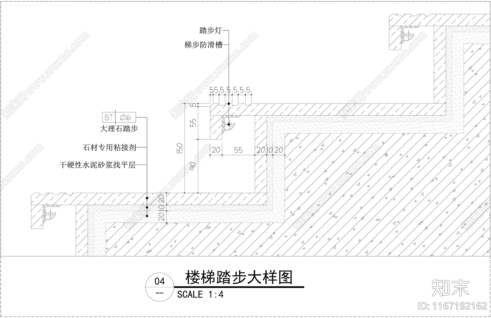 现代楼梯节点cad施工图下载【ID:1167192162】