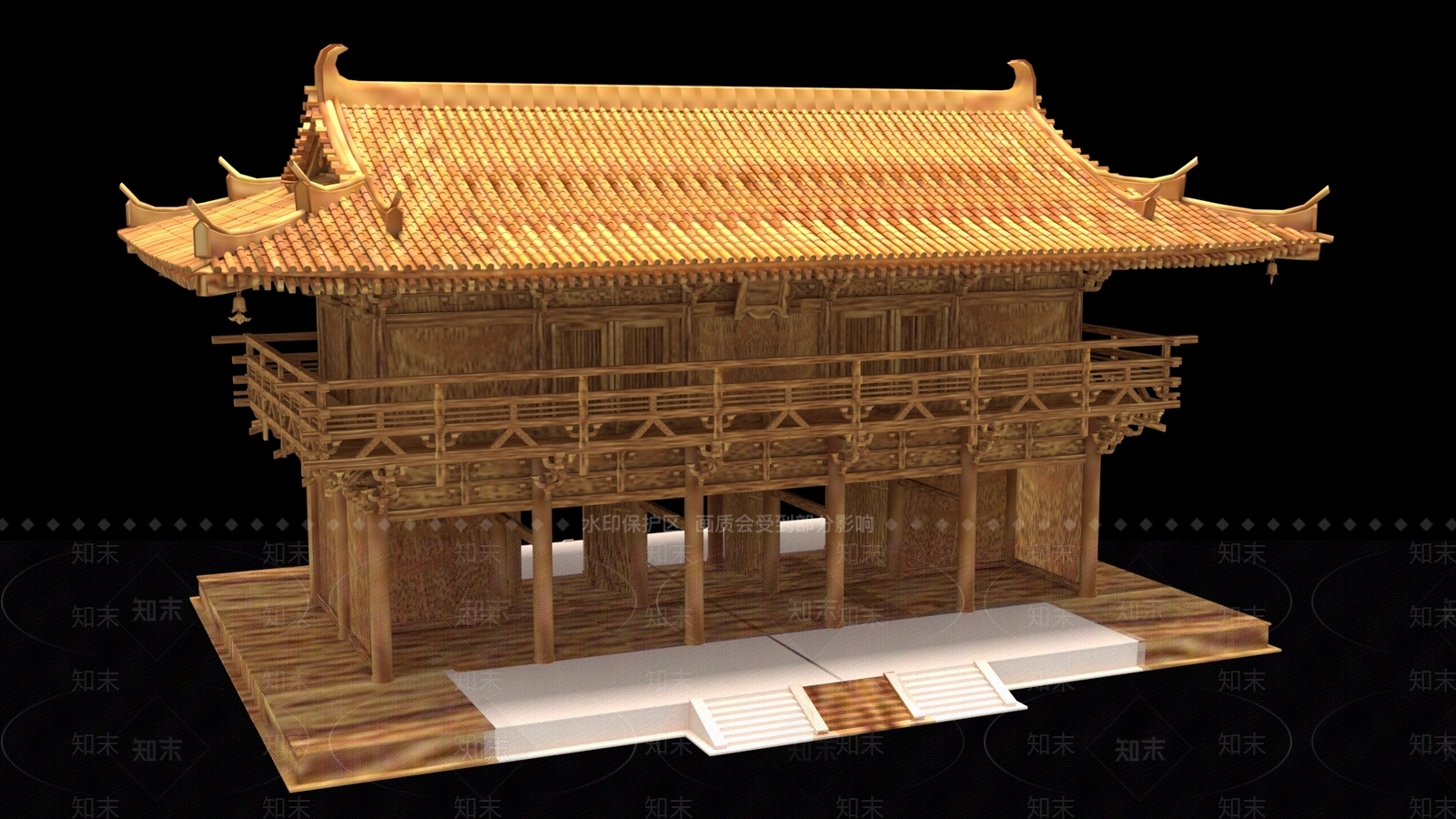 新中式古建3D模型下载【ID:1167203376】_知末3d模型网