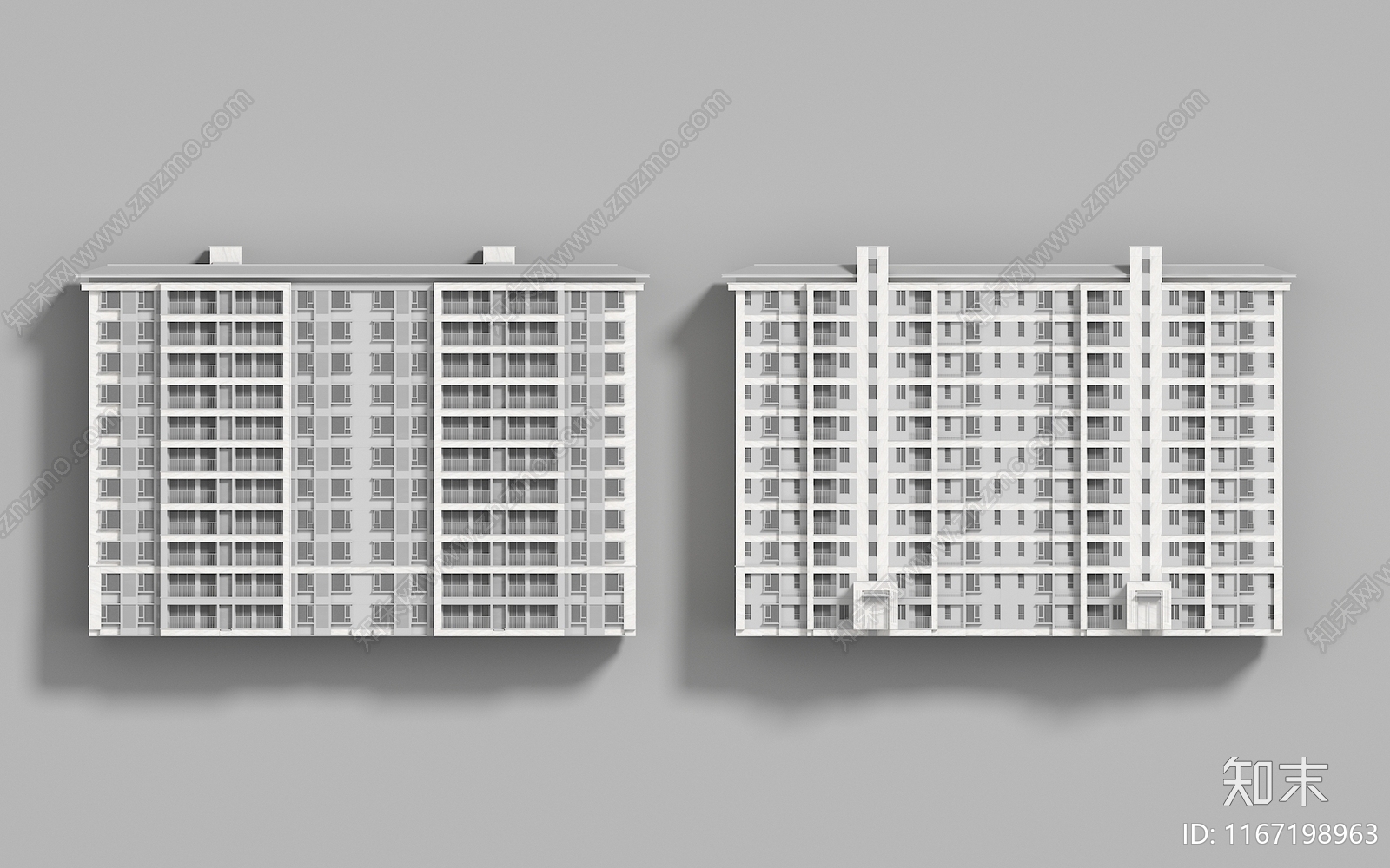 现代高层住宅3D模型下载【ID:1167198963】