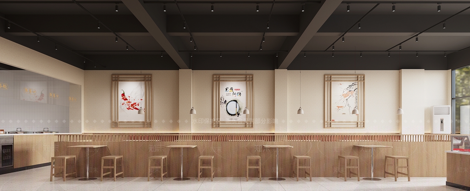 现代原木快餐店3D模型下载【ID:1167203298】