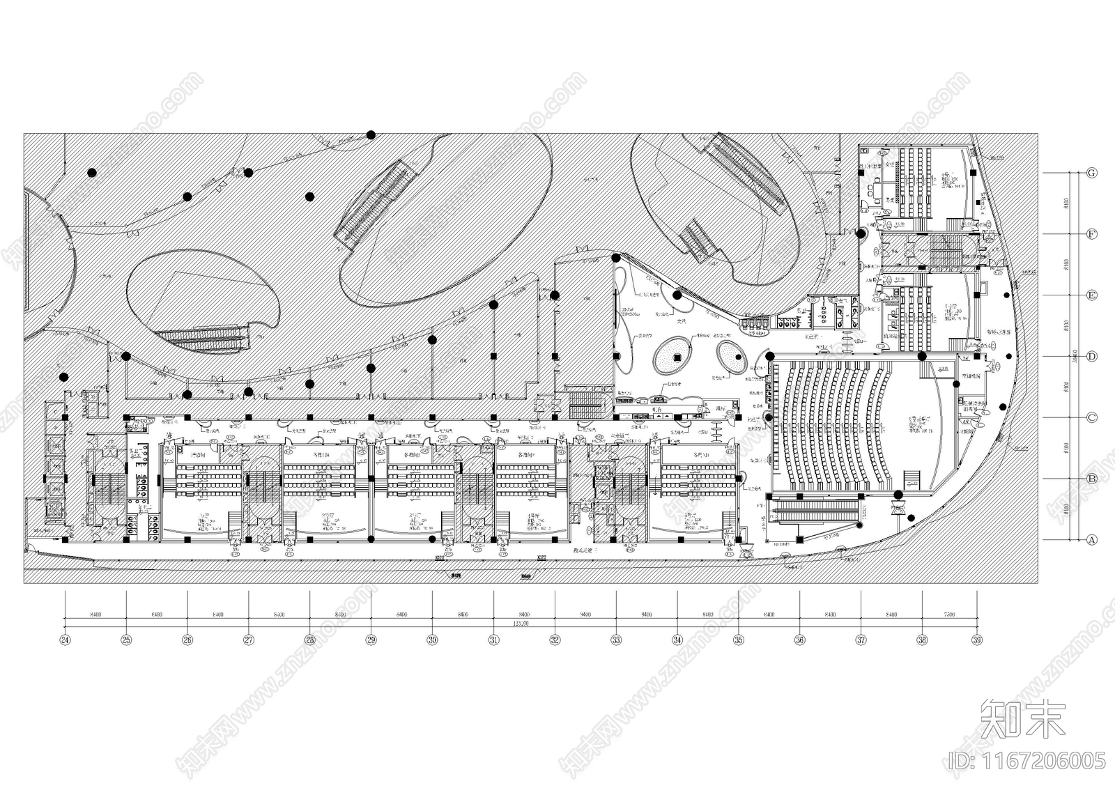 现代电影院cad施工图下载【ID:1167206005】