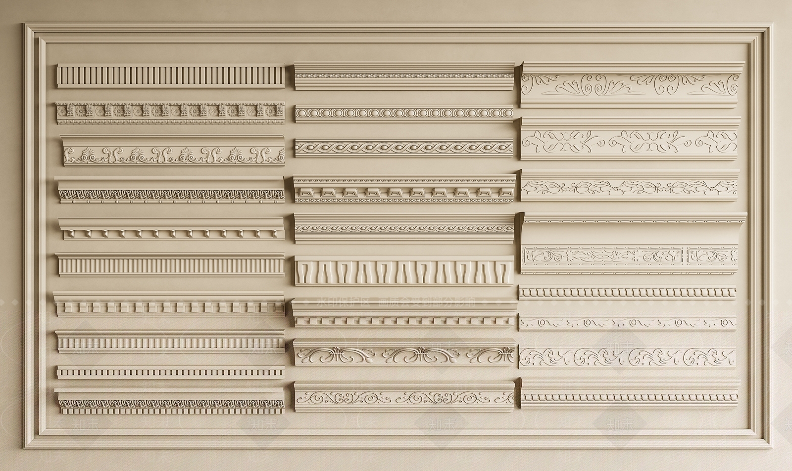 法式欧式雕花3D模型下载【ID:1167210386】