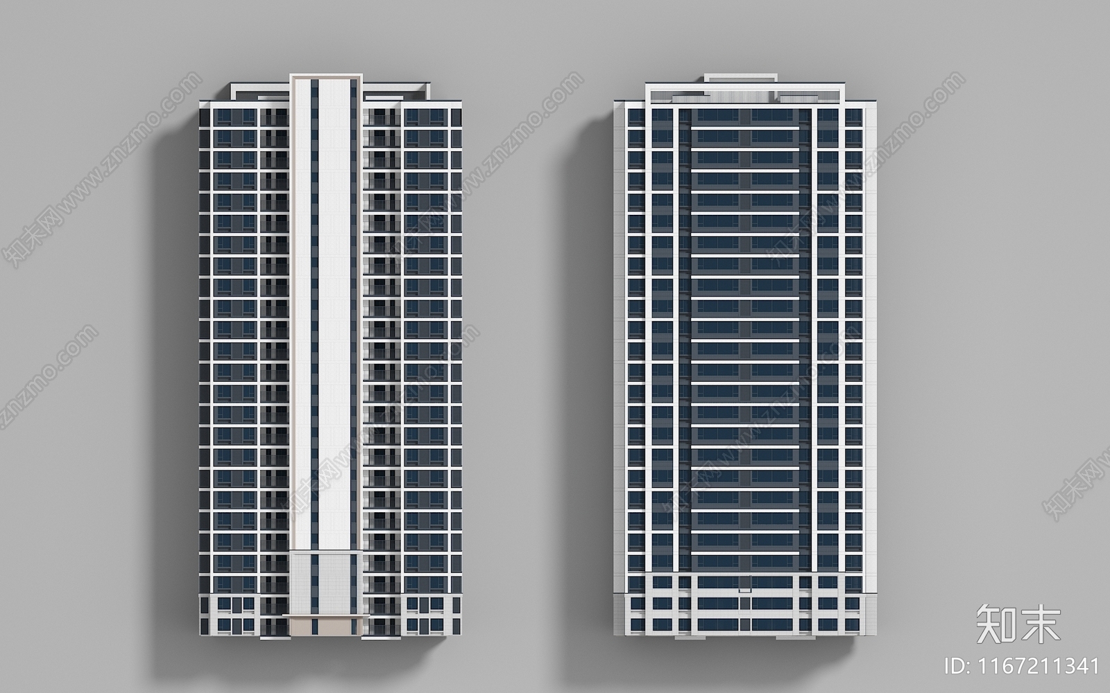 现代高层住宅3D模型下载【ID:1167211341】