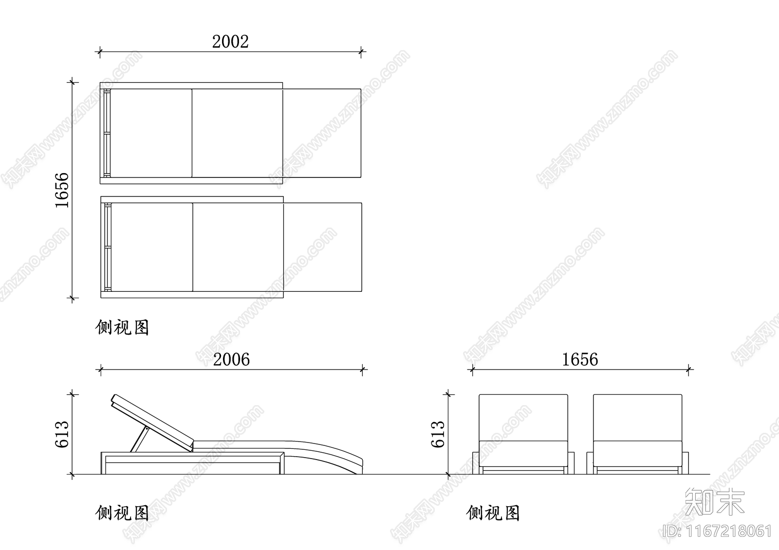 现代床施工图下载【ID:1167218061】