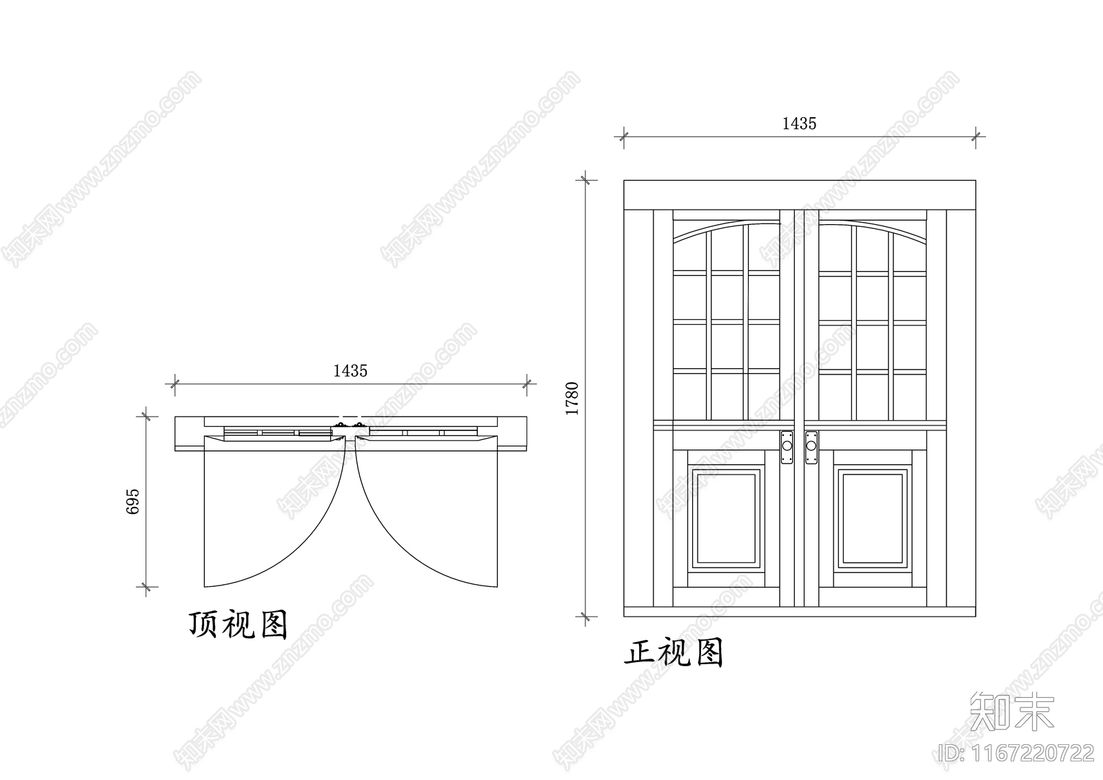 美式门cad施工图下载【ID:1167220722】