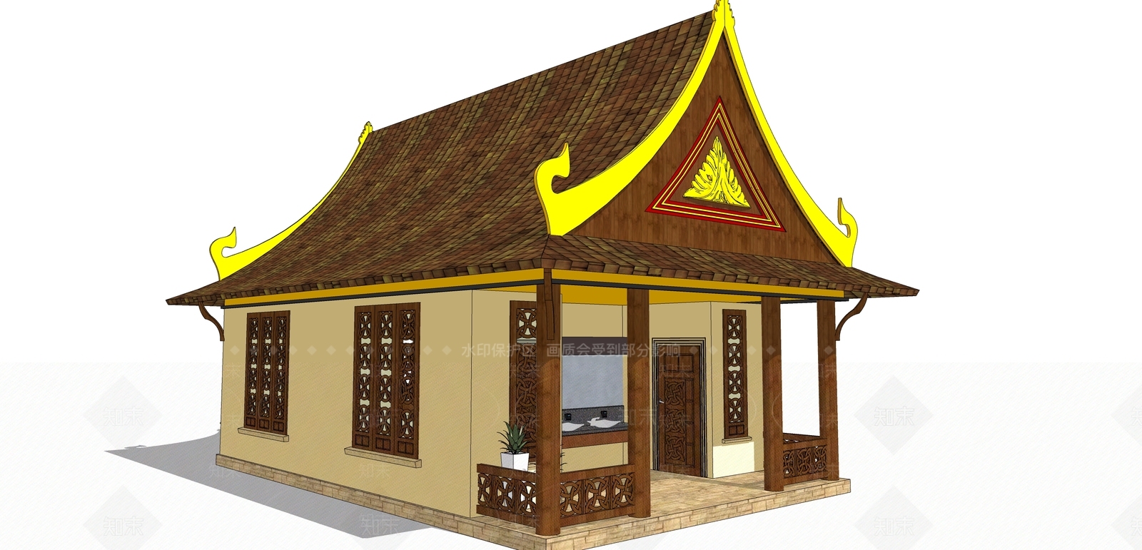 原木公共卫生间SU模型下载【ID:1167230277】