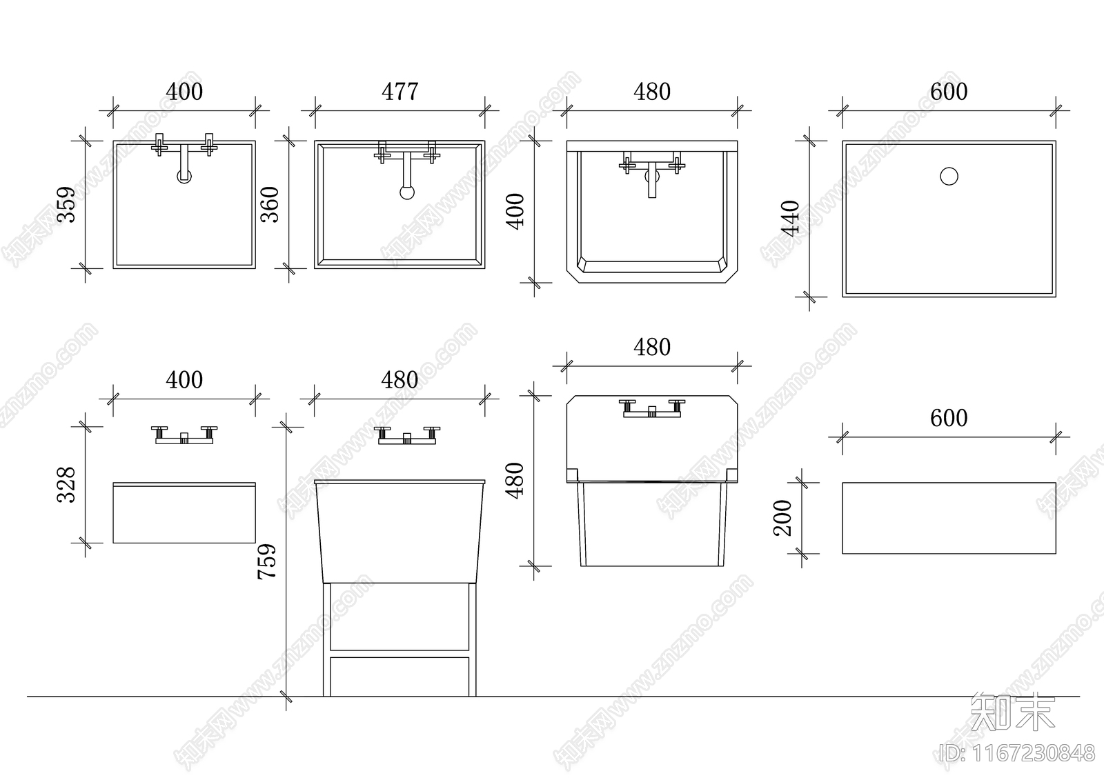 现代综合厨房卫浴设施施工图下载【ID:1167230848】