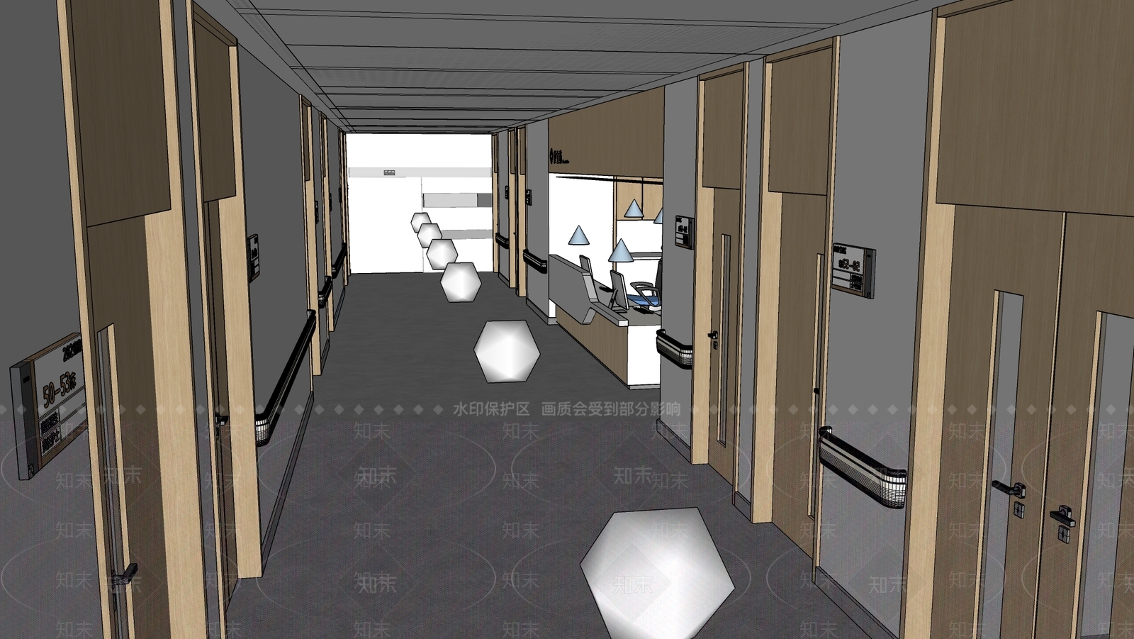 现代医院SU模型下载【ID:1167231701】