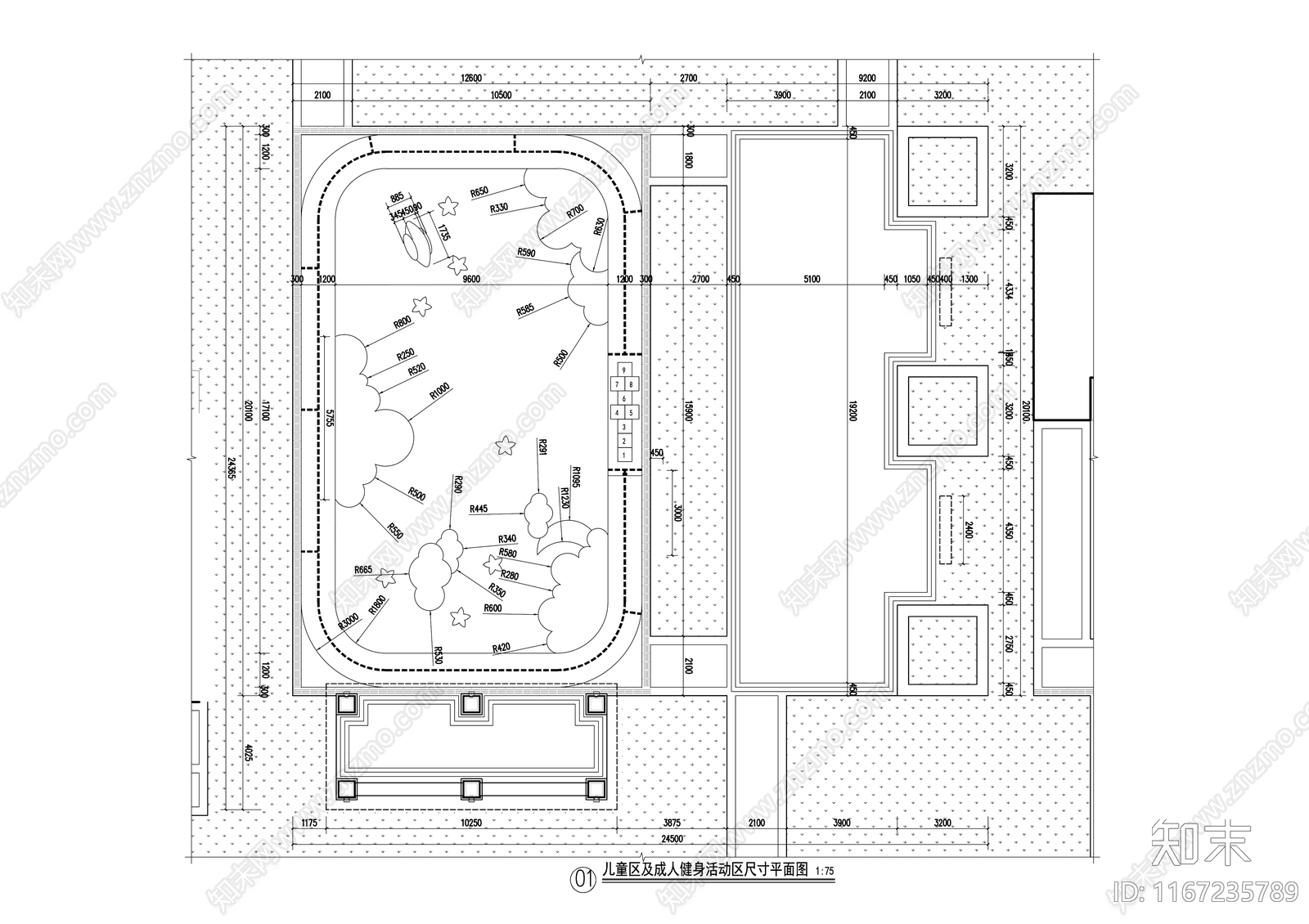 现代简约其他景观cad施工图下载【ID:1167235789】