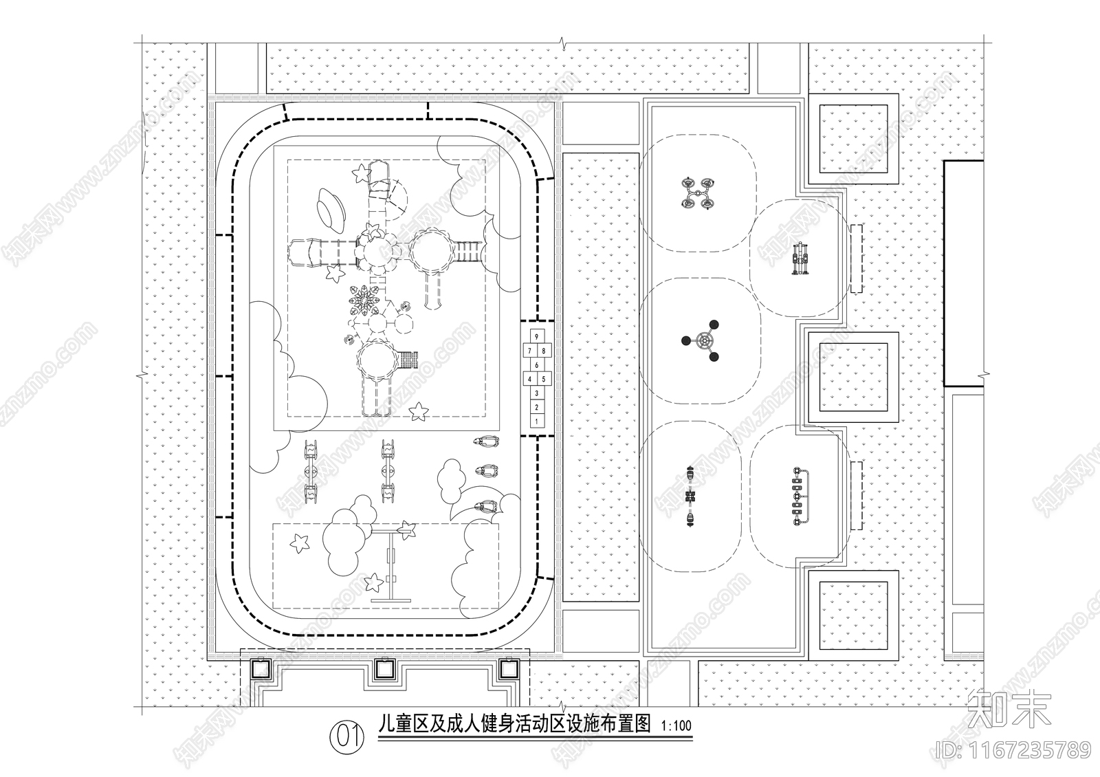 现代简约其他景观cad施工图下载【ID:1167235789】