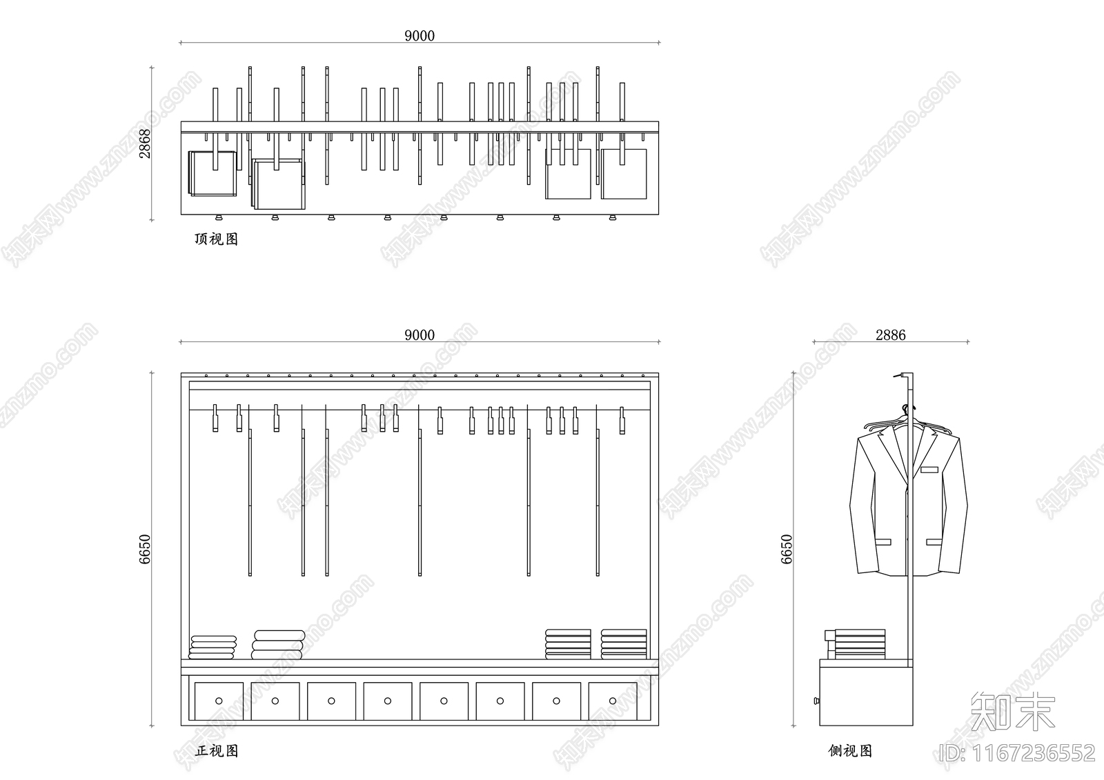 现代柜子cad施工图下载【ID:1167236552】