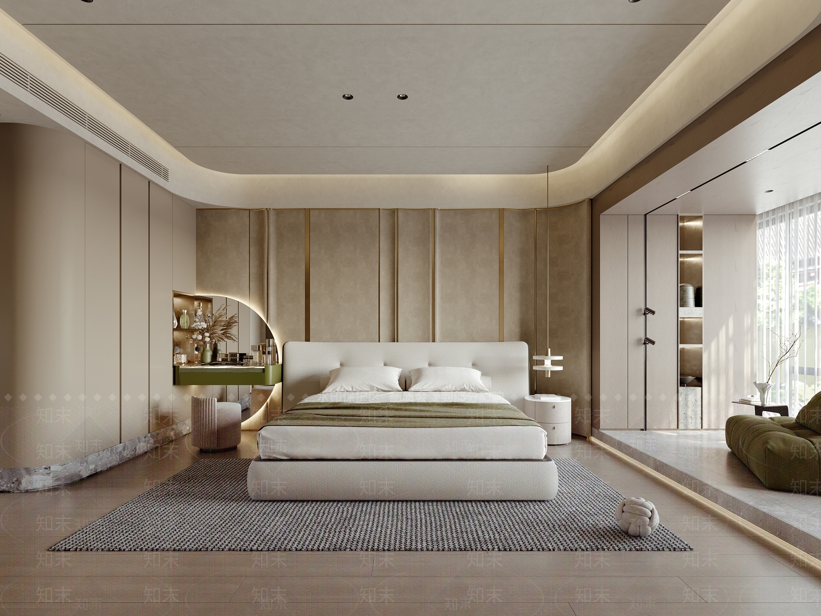 绿色布艺单人沙发双人沙发3D模型下载【ID:1227308451】