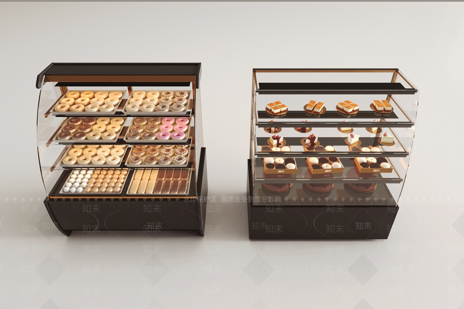 现代甜品面包店3D模型下载【ID:1167243462】