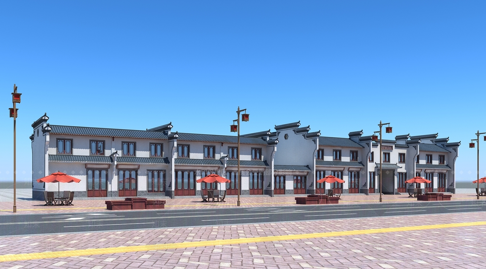 中式商业街3D模型下载【ID:1167245181】