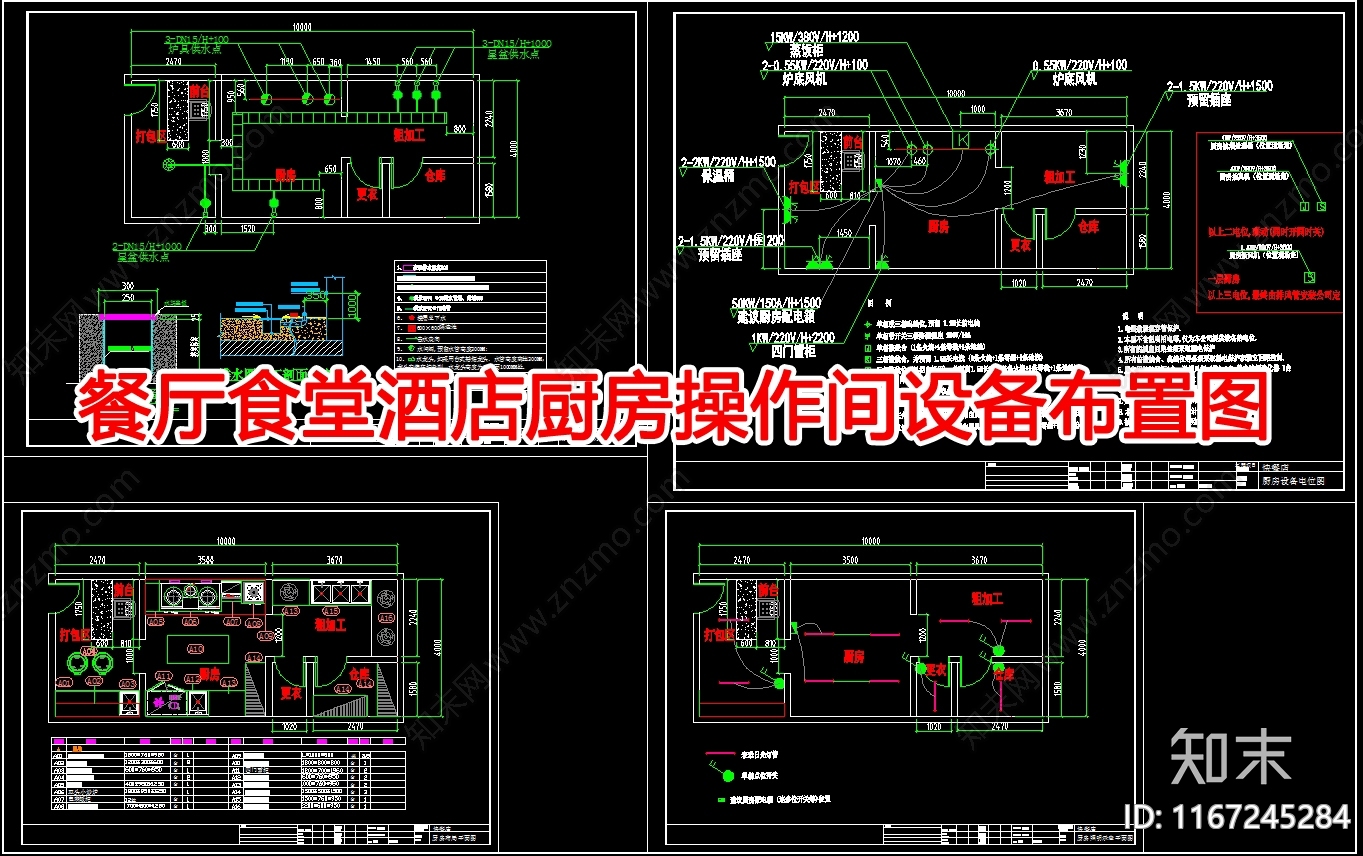 现代后厨施工图下载【ID:1167245284】