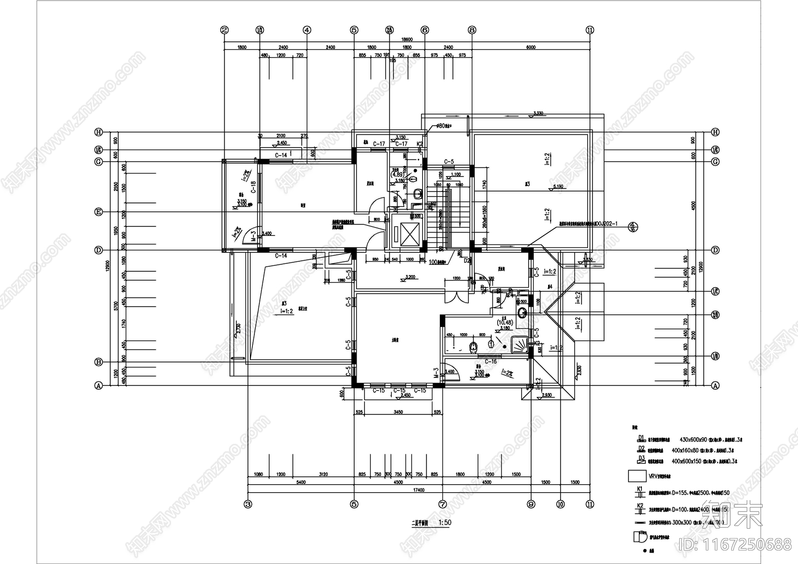 现代别墅建筑cad施工图下载【ID:1167250688】