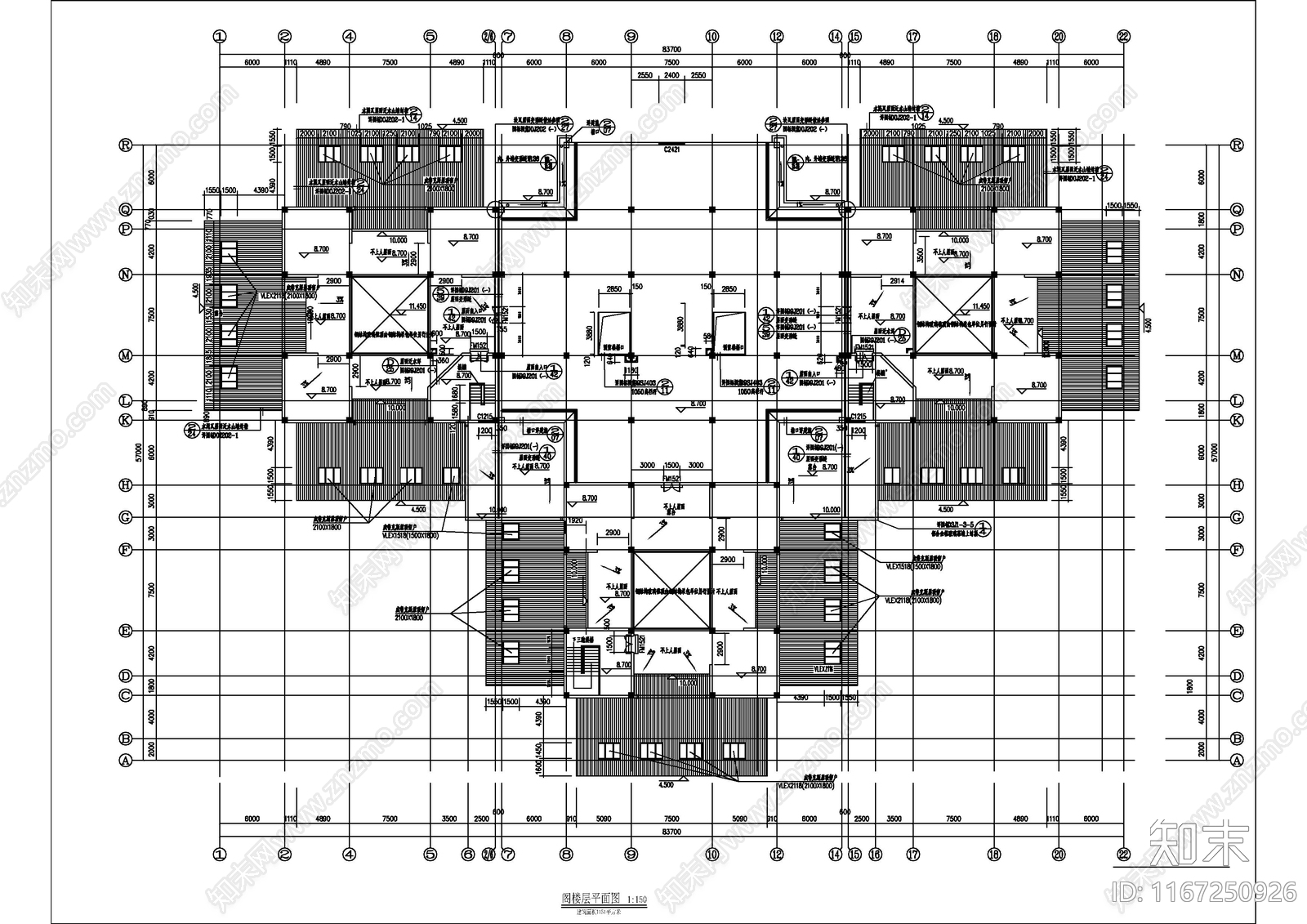 现代别墅建筑cad施工图下载【ID:1167250926】