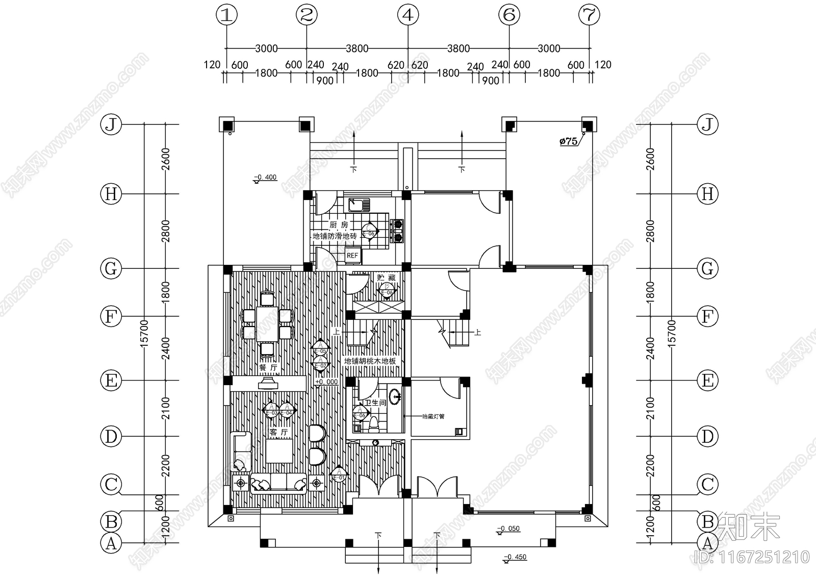 现代别墅建筑cad施工图下载【ID:1167251210】