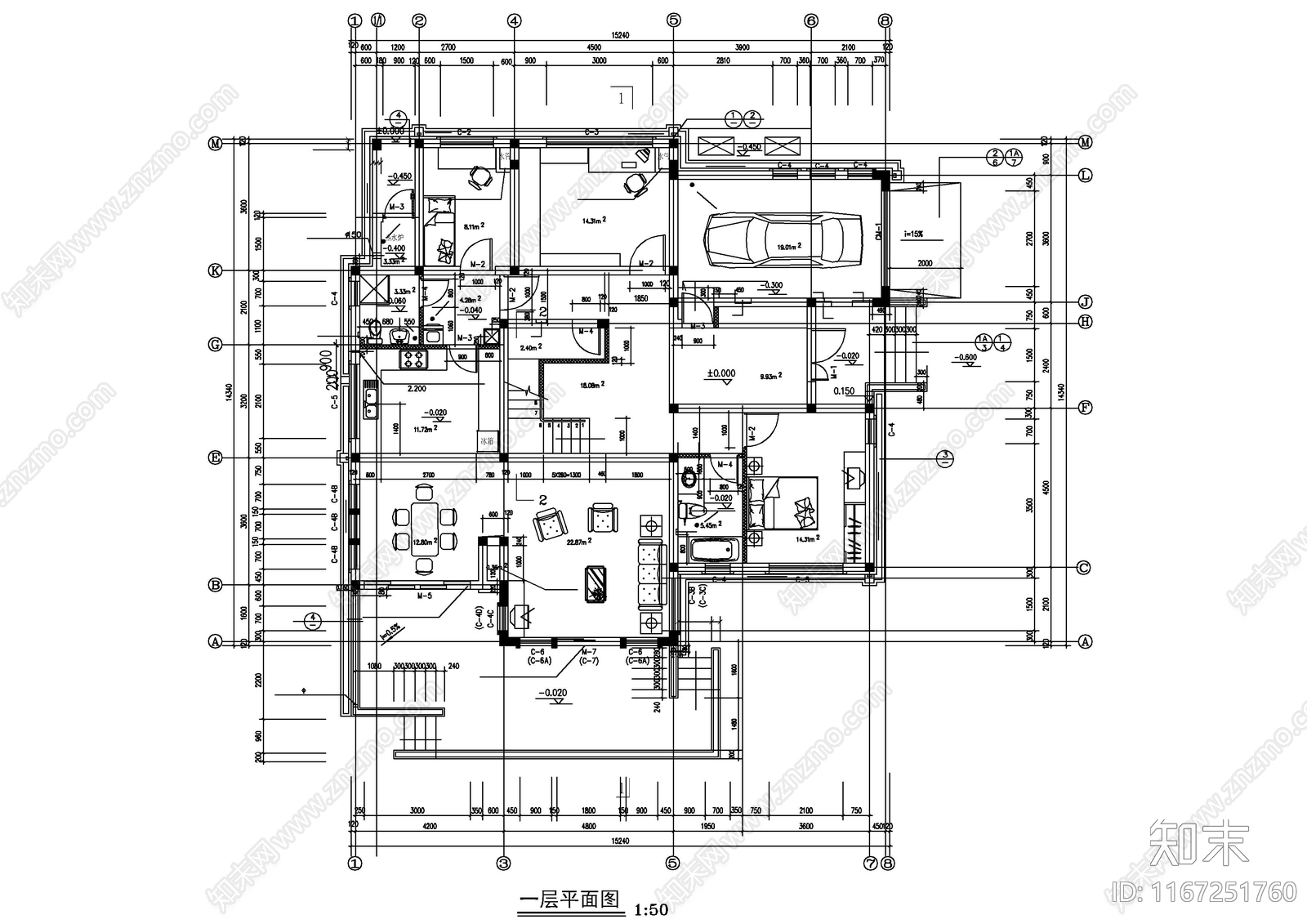 现代别墅建筑cad施工图下载【ID:1167251760】